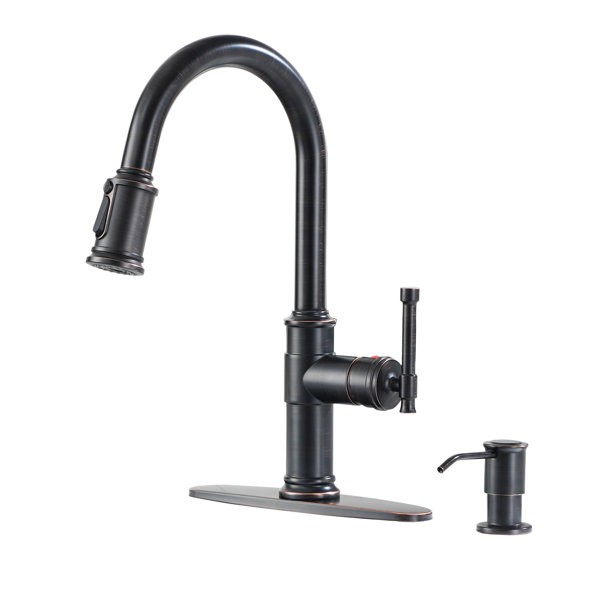 Clihome Pull Down Kitchen Faucet with Soap Dispenser Wayfair